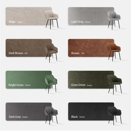 Eetkamerstoelen met Armleuning – Cognac Bruin – Comfortabele Gestoffeerde Stoelen met Lendensteun en Metalen Poten – Set van 2, 4 of 6