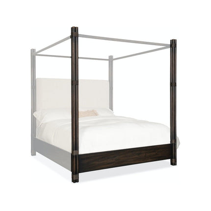 Hooker Furniture Retreat Pole Rattan Upholstered Poster Bed w/Canopy