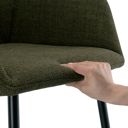 Eetkamerstoelen met Armleuning – Cognac Bruin – Comfortabele Gestoffeerde Stoelen met Lendensteun en Metalen Poten – Set van 2, 4 of 6