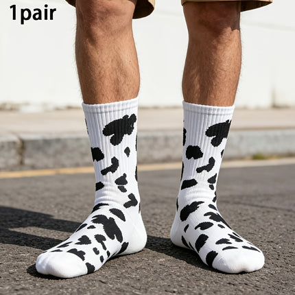 1 paar unisex kuitkousen in zwart en wit, geschikt voor lente en zomer als vrijetijdssokken. Ideaal voor sport en fietsen, en ook perfect voor koppels om samen te dragen