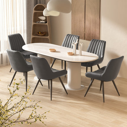 Eetkamerstoelen, Set van 2/4/6, Keukenstoelen, Gestoffeerde Stoelen met Metalen Poten, Woonkamerstoel met Rugleuning en Zitkussen, voor Eetkamer, Receptie Stoel, Kantoor