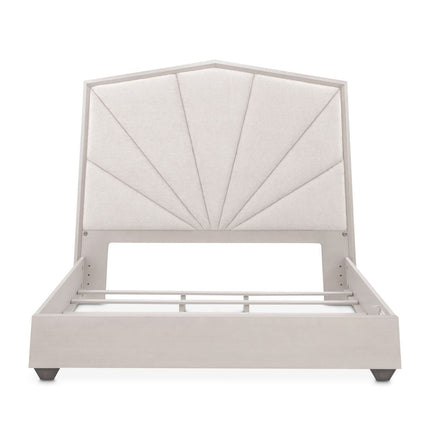 Michael Amini Fantosini King Tufted Panel Bed - Silver Mist