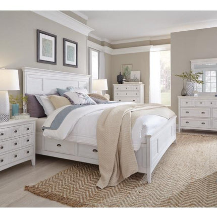 Magnussen Home Heron Cove Chalk White & Dovetail Grey Bed