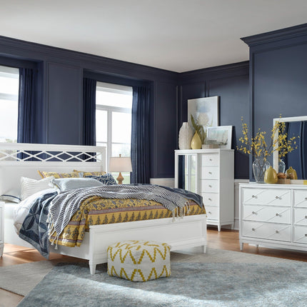 Magnussen Home Springhouse Whisper White Upholstered Panel Bed