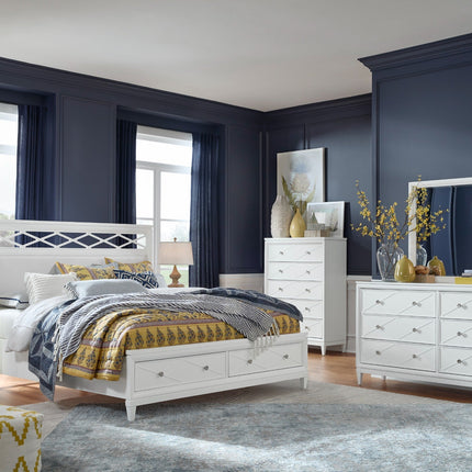 Magnussen Home Springhouse Whisper White Upholstered Panel Bed