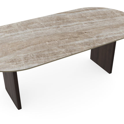Keramiek eettafel Taj Mahal - Plat Ovaal - Flip Walnut brown 2x
