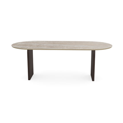 Keramiek eettafel Taj Mahal - Plat Ovaal - Flip Walnut brown 2x
