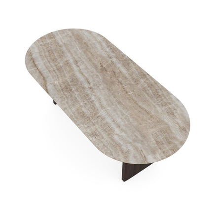 Keramiek eettafel Taj Mahal - Plat Ovaal - Flip Walnut brown 2x
