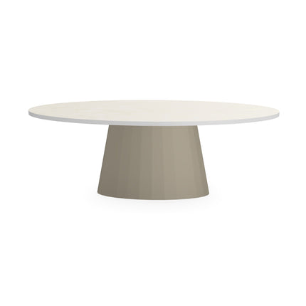 Beton-Esstisch Creamy White – oval - Sjors-Gestell beige