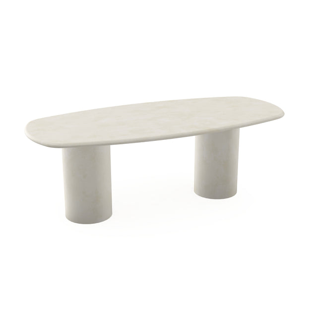Beton eettafel creamy white - Deens ovaal - Columbus duo creamy white