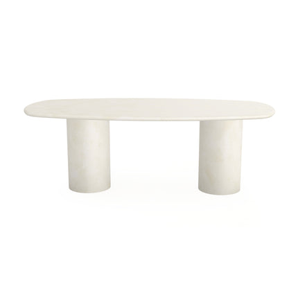 Beton eettafel creamy white - Deens ovaal - Columbus duo creamy white