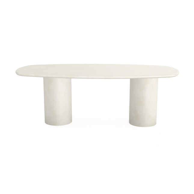 Beton eettafel creamy white - Deens ovaal - Columbus duo creamy white