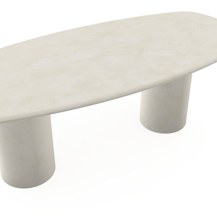 Beton eettafel creamy white - Deens ovaal - Columbus duo creamy white