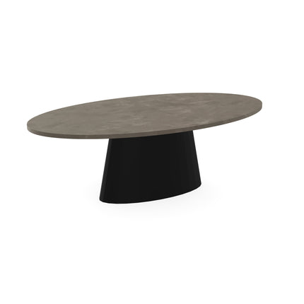 Beton eettafel Leather Taupe - Ovaal -  Sjors zwart