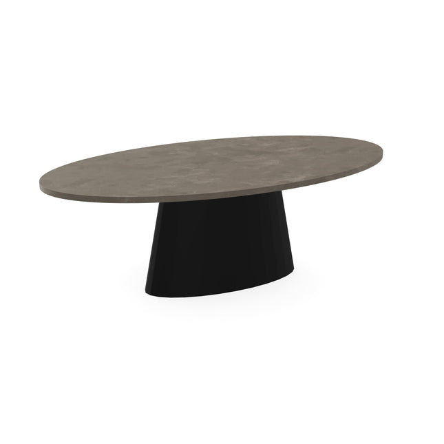 Beton eettafel Leather Taupe - Ovaal -  Sjors zwart