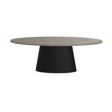 Beton eettafel Leather Taupe - Ovaal -  Sjors zwart