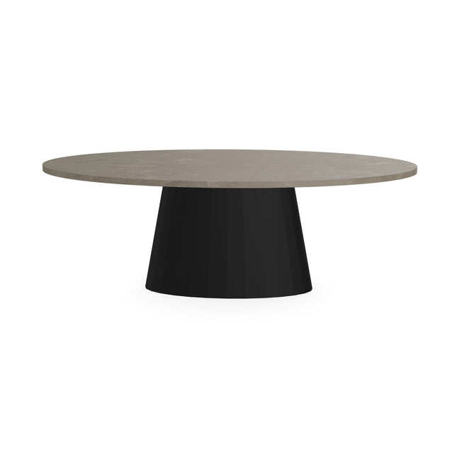 Beton eettafel Leather Taupe - Ovaal -  Sjors zwart