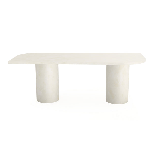 Beton eettafel creamy white - Punt Ovaal A - Columbus Duo creamy white