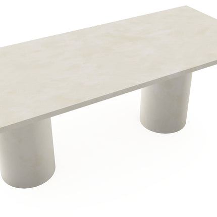 Beton-Esstisch Cremeweiß - Spitz oval A - Columbus Duo Cremeweiß