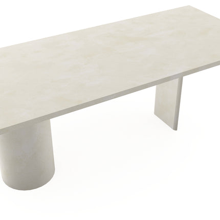 Beton-Esstisch Creamy White – rechteckig - Columbus-Mix-Gestell