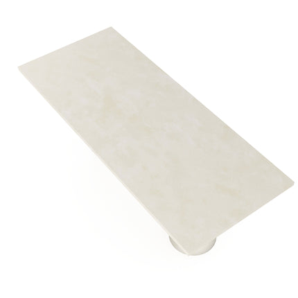 Beton-Esstisch Creamy White – rechteckig - Columbus-Mix-Gestell