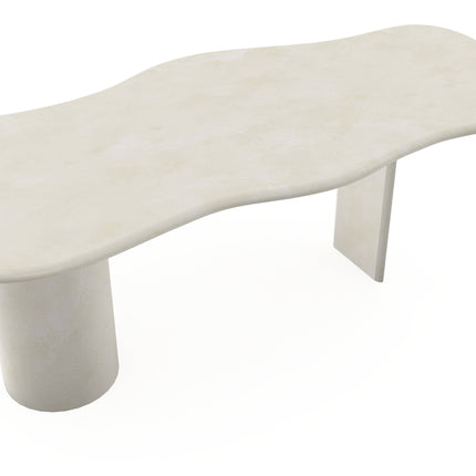 Beton-Esstisch cremiges Weiß - Wolke - Columbus-Mix cremiges Weiß