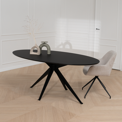 Fenix-Esstisch Nero Ingo - oval - Anna schwarz