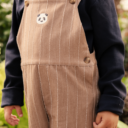 Jareth Overalls | Panda | Milk Chocolate Striped