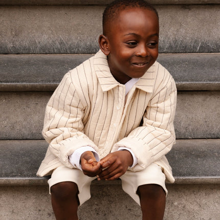 Orselle Jacket | Kinderjas | Soft Sand - Blue Striped
