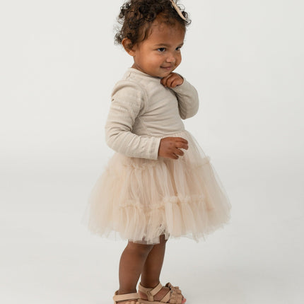 Aurin Dress | Meisjesjurk | Soft Taupe
