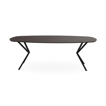Eichentisch Walnut Brown 2x - Dänisch oval - Schwarzes VV-Gestell