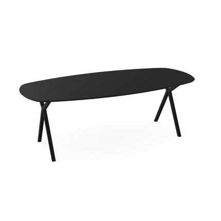 Eichen-Esstisch Schwarz - Dänisches Oval - Scissor Schwarz
