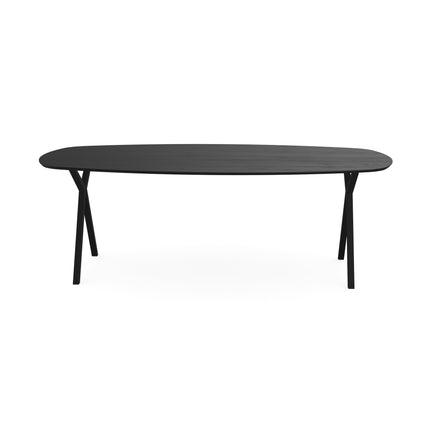 Eichen-Esstisch Schwarz - Dänisches Oval - Scissor Schwarz