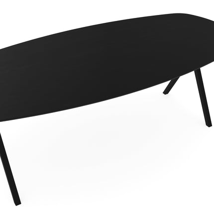 Eichen-Esstisch Schwarz - Dänisches Oval - Scissor Schwarz