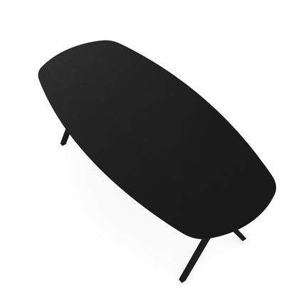 Eichen-Esstisch Schwarz - Dänisches Oval - Scissor Schwarz