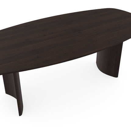 Eiken eettafel walnut brown 2x - Deens ovaal - Loulou walnut brown 2x