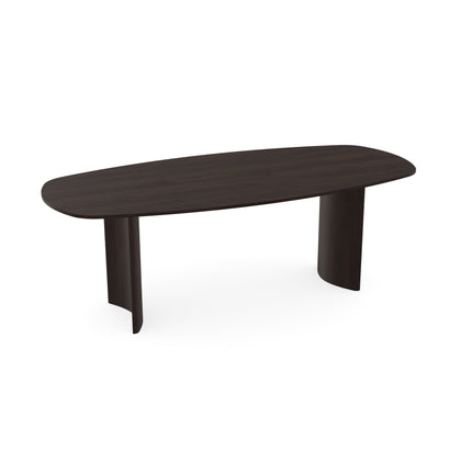 Eiken eettafel walnut brown 2x - Deens ovaal - Loulou walnut brown 2x