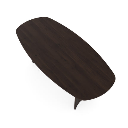Eiken eettafel walnut brown 2x - Deens ovaal - Loulou walnut brown 2x