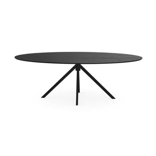 Eiken massief eettafel zwart - Ovaal - Jeroen zwart