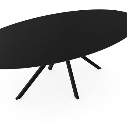 Eiken massief eettafel zwart - Ovaal - Jeroen zwart