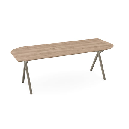 Eichentisch Natur - Spitz oval-A - Scissor Hellbraun