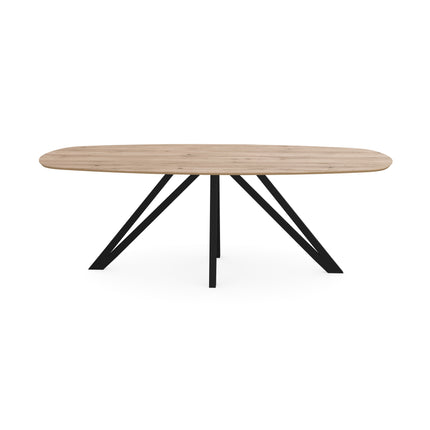 Eichen-Esstisch natur - Dänisch oval - Spin schwarz