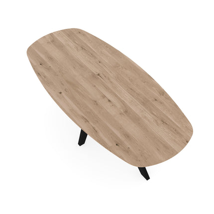 Eichen-Esstisch natur - Dänisch oval - Spin schwarz