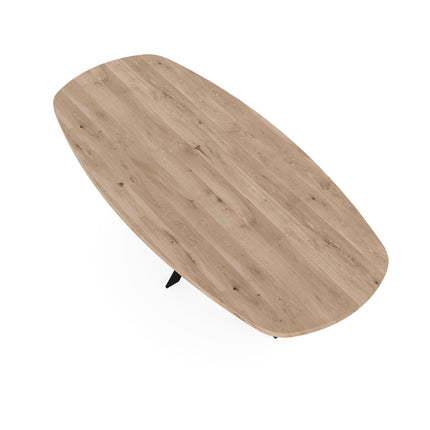 Eichen-Esstisch, natur - dänisch oval - Matrix ultradünn, schwarz