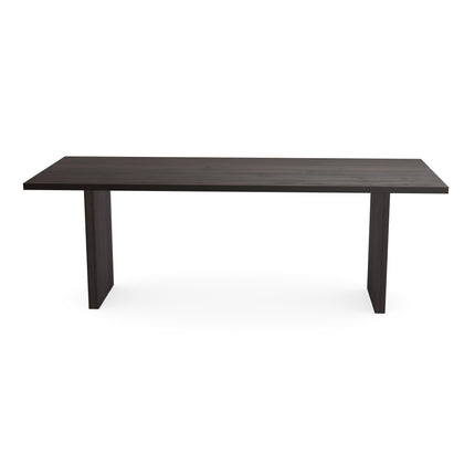 Eiken eettafel Walnut brown 2x - Recht - Blokpoot Walnut Brown