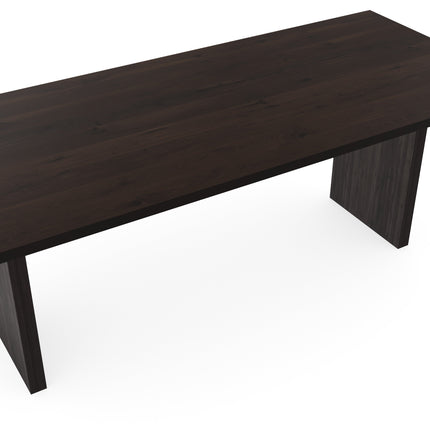 Eiken eettafel Walnut brown 2x - Recht - Blokpoot Walnut Brown