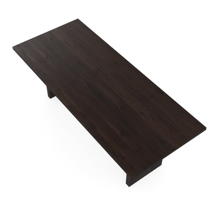 Eiken eettafel Walnut brown 2x - Recht - Blokpoot Walnut Brown