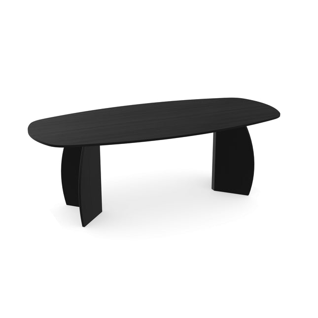 Eichen-Esstisch schwarz - dänisches Oval - Mond schwarz