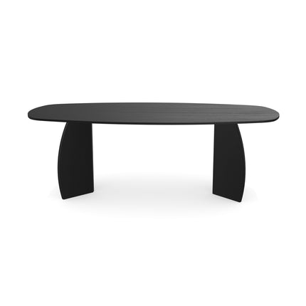 Eichen-Esstisch schwarz - dänisches Oval - Mond schwarz