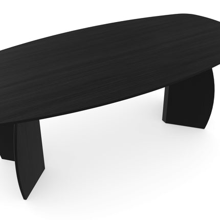 Eichen-Esstisch schwarz - dänisches Oval - Mond schwarz